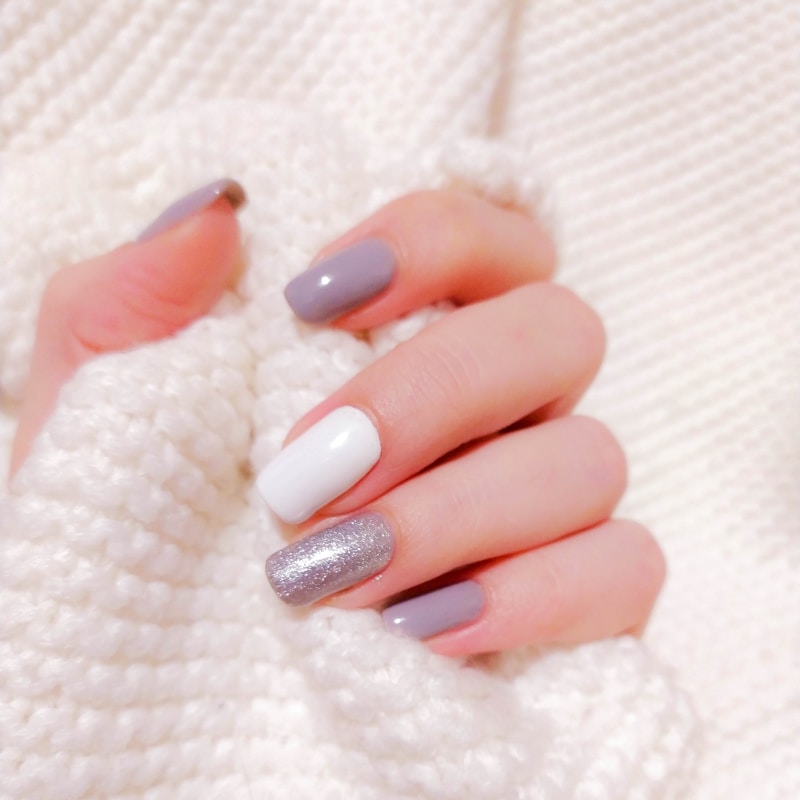 French Tips with Floral Design